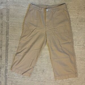 Lauren Ralph Lauren Capri Pants Women 8 Beige Straight Leg Cotton Solid Classic